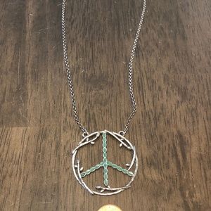 Floral peace sign necklace